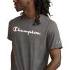 imageChampion Mens Heritage Short Sleeve Tee Mens TShirts Vintage Shirts Mens Tee Shirts GraphicsGranite Heather  Classic Script Logo