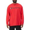 imageChampion Mens Long Sleeve Tshirt Classic Tshirt for Men Reg Or Big ampamp TallScarlet  Classic Script Logo
