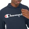 imageChampion Mens Long Sleeve Tshirt Hoodie Retired ColorsNavy  Classic Script Logo