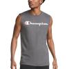 imageChampion Mens Muscle Tank Classic Graphic Muscle Tee Sleeveless Tshirt for Men Reg Or Big ampamp TallGranite Heather  Classic Script Logo