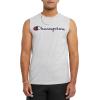 imageChampion Mens Muscle Tank Classic Graphic Muscle Tee Sleeveless Tshirt for Men Reg Or Big ampamp TallOxford Gray  Classic Script Logo
