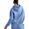 imageChampion Womens Pullover Fleece Hoodie Loose Fit Midweight Script LogoPewter Blue  Embroidered Script Logo