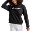 imageChampion Womens Sweatshirt Fleece Crewneck Sweatshirt Warm Sweatshirt for Women Plus Size AvailableBlack  Classic Script Logo