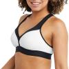 imageChampion Womens Vneck Racerback Moisturewicking Moderate Support Sports BraWhiteBlack