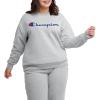 imageChampion Womens Sweatshirt Fleece Crewneck Sweatshirt Warm Sweatshirt for Women Plus Size AvailableOxford Gray  Classic Script Logo
