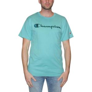 imageChampion Mens Heritage Short Sleeve Tee Mens TShirts Vintage Shirts Mens Tee Shirts GraphicsAqua Crush Script