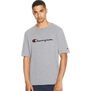 imageChampion Mens Heritage Short Sleeve Tee Mens TShirts Vintage Shirts Mens Tee Shirts GraphicsOxford Grayembroidered Script