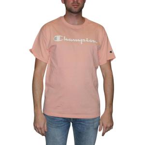 imageChampion Mens Heritage Short Sleeve Tee Mens TShirts Vintage Shirts Mens Tee Shirts GraphicsPeach Grapefruit Script