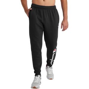 imageChampion Mens Joggers Fleece Joggers Comfortable Sweatpants for Men Reg Or Big ampamp TallBlack  Classic Script Logo