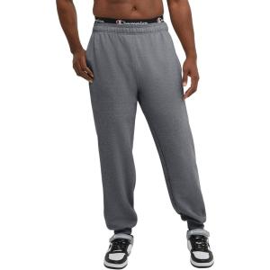 imageChampion Mens Joggers Fleece Joggers Comfortable Sweatpants for Men Reg Or Big ampamp TallGranite Heather  C Patch Logo