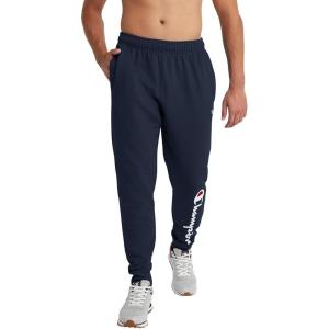 imageChampion Mens Joggers Fleece Joggers Comfortable Sweatpants for Men Reg Or Big ampamp TallNavy  Classic Script Logo