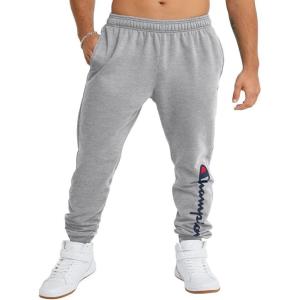 imageChampion Mens Joggers Fleece Joggers Comfortable Sweatpants for Men Reg Or Big ampamp TallOxford Gray  Classic Script Logo
