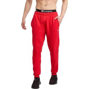 imageChampion Mens Joggers Fleece Joggers Comfortable Sweatpants for Men Reg Or Big ampamp TallScarlet  C Patch Logo