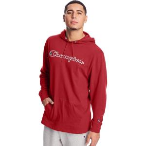 imageChampion Mens Long Sleeve Tshirt Hoodie Retired ColorsCourageous Red Script Outline