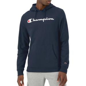 imageChampion Mens Long Sleeve Tshirt Hoodie Retired ColorsNavy  Classic Script Logo
