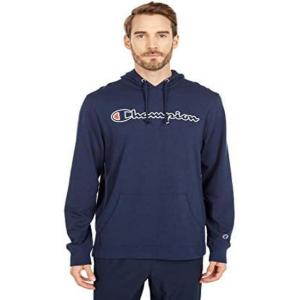 imageChampion Mens Long Sleeve Tshirt Hoodie Retired ColorsNavy Script Outline