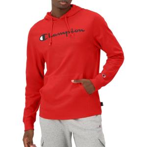 imageChampion Mens Long Sleeve Tshirt Hoodie Retired ColorsScarlet  Classic Script Logo