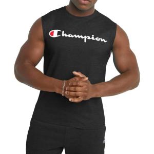 imageChampion Mens Muscle Tank Classic Graphic Muscle Tee Sleeveless Tshirt for Men Reg Or Big ampamp TallBlack  Classic Script Logo