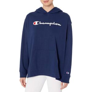imageChampion Womens Pullover Fleece Hoodie Loose Fit Midweight Script LogoAthletic Navychampion Script