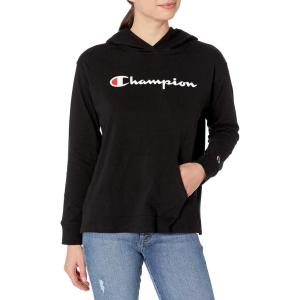imageChampion Womens Pullover Fleece Hoodie Loose Fit Midweight Script LogoBlackchampion Script Retired