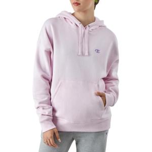 imageChampion Womens Pullover Fleece Hoodie Loose Fit Midweight Script LogoChantilly Pink C Logo