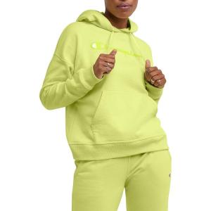 imageChampion Womens Pullover Fleece Hoodie Loose Fit Midweight Script LogoFrozen Lime Script