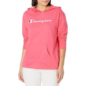 imageChampion Womens Pullover Fleece Hoodie Loose Fit Midweight Script LogoPinky Peachchampion Script