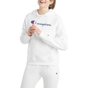 imageChampion Womens Pullover Fleece Hoodie Loose Fit Midweight Script LogoWhite  Classic Script Logo