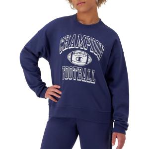 imageChampion Womens Sweatshirt Fleece Crewneck Sweatshirt Warm Sweatshirt for Women Plus Size AvailableBlown Glass Blue Champion Football