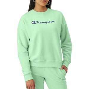 imageChampion Womens Sweatshirt Fleece Crewneck Sweatshirt Warm Sweatshirt for Women Plus Size AvailableHappy Spring Green Script