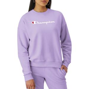 imageChampion Womens Sweatshirt Fleece Crewneck Sweatshirt Warm Sweatshirt for Women Plus Size AvailableLavish Lavender Script