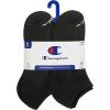 imageChampion Mens 6pack Low Cut Athletic Socks With Moisturewicking Breathable Stretch Size 612Black