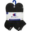 imageChampion Mens 6pack Low Cut Athletic Socks With Moisturewicking Breathable Stretch Size 612Black Toe Logo