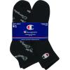 imageChampion Mens Ankle Socks  6Pack MoistureWicking Athletic Socks with Cushioning ampamp Arch Support Size 612Black With All Over Script  6 Pack