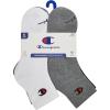 imageChampion Mens Ankle Socks  6Pack MoistureWicking Athletic Socks with Cushioning ampamp Arch Support Size 612Multi White  Grey  Black