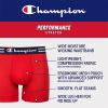 imageChampion Mens Everyday Active Lightweight Stretch Boxer Briefs  3 PackRegular Leg  NavyElectric CyanRed  3 Pack
