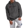 imageChampion Mens Fleece Script Logo Hoodie Reg Or Big ampamp TallGranite Heather  Classic Script Logo