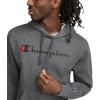 imageChampion Mens Fleece Script Logo Hoodie Reg Or Big ampamp TallGranite Heather  Classic Script Logo