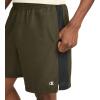 imageChampion Mens Sport Shorts Athletic Shorts for Men Lightweight Gym Shorts 7quotArmyBlack  C Logo