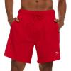 imageChampion Mens Swim Trunks with Compression Liner 2 in 1 Mens Bathing Suit Shorts 7 Inch Inseam Board Shorts for SwimmingRed