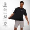 imageChampion Rash Guard for Men Short Sleeve Mens Swim Shirt Sun Shirt UPF 50 UV Protection SPF Quick Drying RashguardBlack