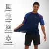 imageChampion Rash Guard for Men Short Sleeve Mens Swim Shirt Sun Shirt UPF 50 UV Protection SPF Quick Drying RashguardBlueLeaf