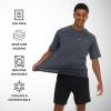 imageChampion Rash Guard for Men Short Sleeve Mens Swim Shirt Sun Shirt UPF 50 UV Protection SPF Quick Drying RashguardDark Grey