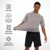 imageChampion Rash Guard for Men Short Sleeve Mens Swim Shirt Sun Shirt UPF 50 UV Protection SPF Quick Drying RashguardLight Grey