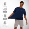 imageChampion Rash Guard for Men Short Sleeve Mens Swim Shirt Sun Shirt UPF 50 UV Protection SPF Quick Drying RashguardNavy
