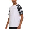imageChampion Rash Guard for Men Short Sleeve Mens Swim Shirt Sun Shirt UPF 50 UV Protection SPF Quick Drying RashguardWhite Multi