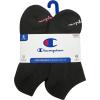 imageChampion Womens 6Pack Low Cut Athletic Socks with MoistureWicking Breathable Stretch Size 59Black Toe Logo