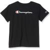 imageChampion Womens Classic Short Sleeve Graphic TShirt Standard Fit Script LogoBlack Script Retired