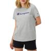 imageChampion Womens Classic Short Sleeve Graphic TShirt Standard Fit Script LogoOxford Gray  Classic Script Logo