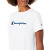 imageChampion Womens Classic Short Sleeve Graphic TShirt Standard Fit Script LogoWhite  Classic Script Logo